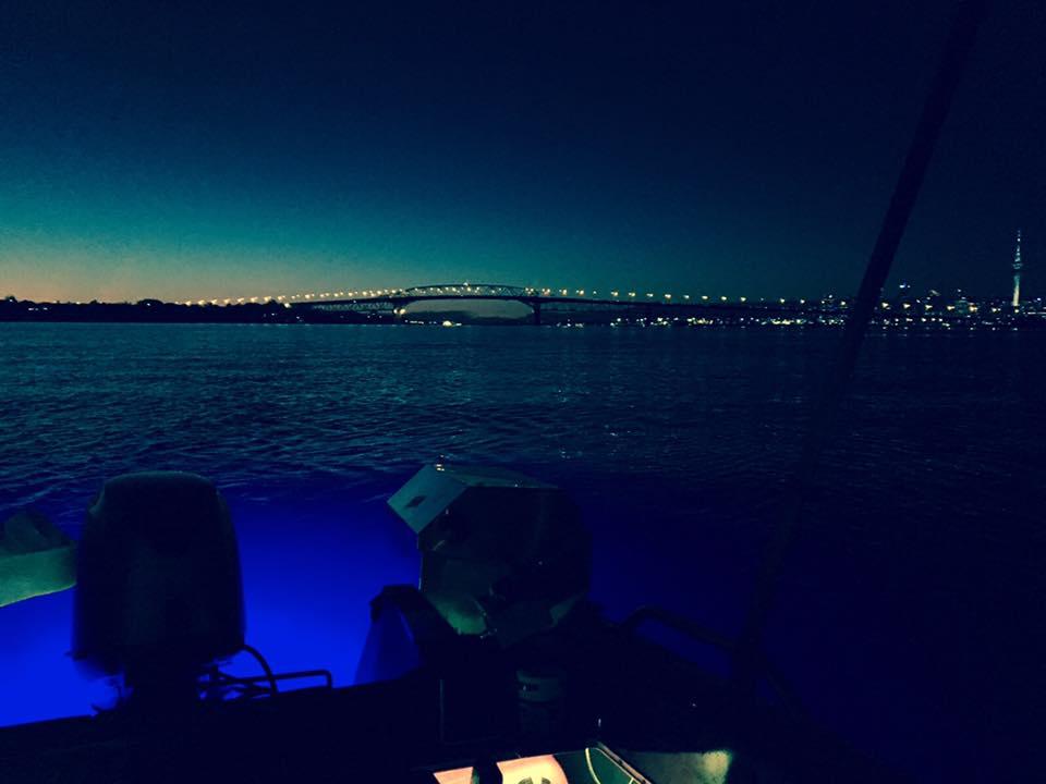 Blue led underwater boat lights