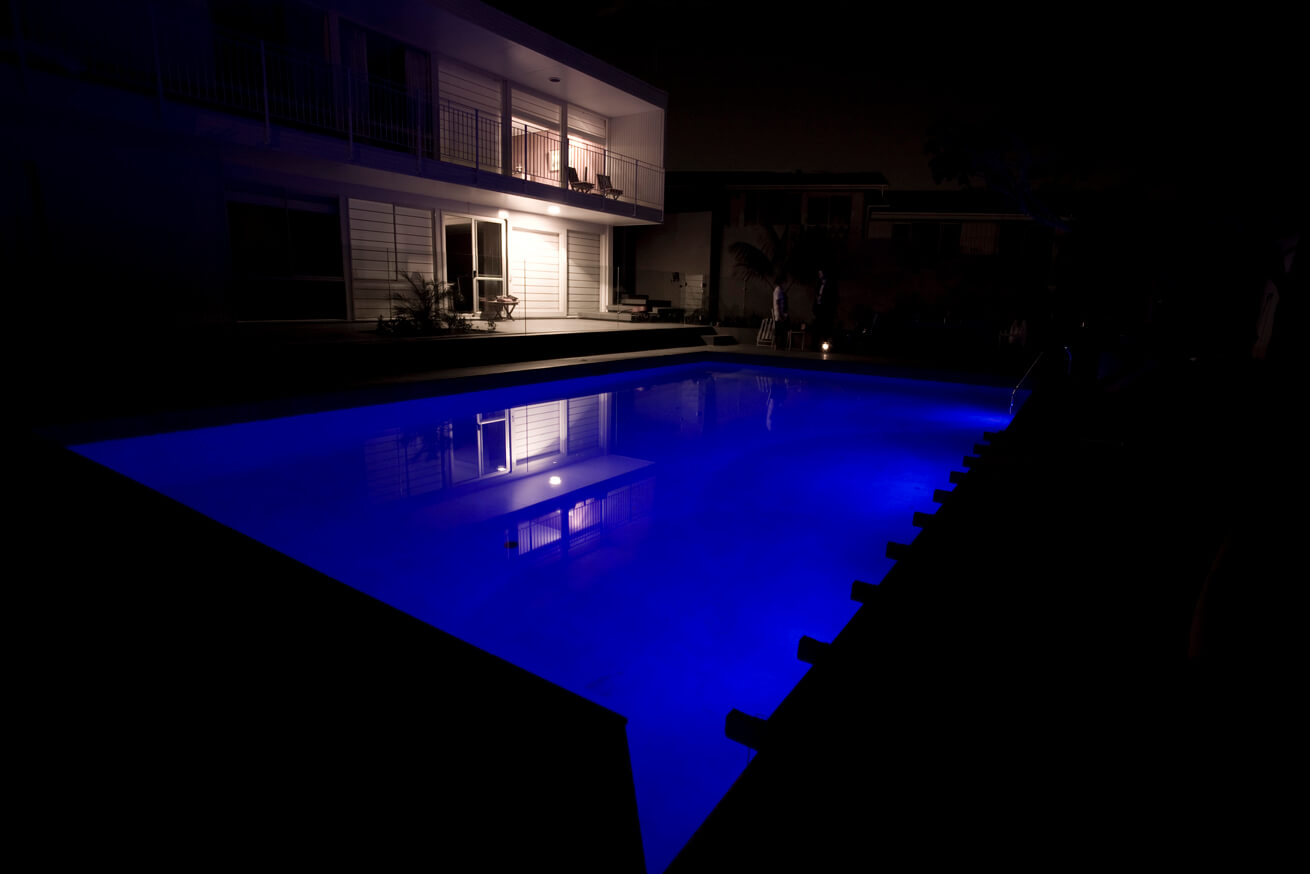 blue led swimming pool lights