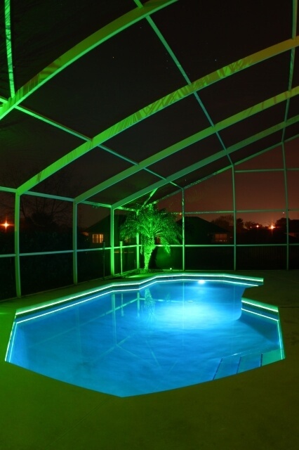 green led pool and perimeter lights