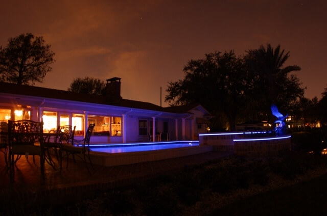 blue led pool lights